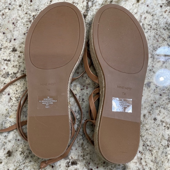 NWOT Nine West Monee Tan Brown Espadrille Flatform Sandal (Size 7) - Picture 3 of 7